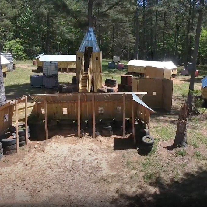 The Tire Town field at Alabama Paintball Quest